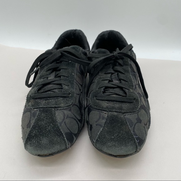 Coach Hilary Classic Jacquard Black Sneaker Shoes - Picture 2 of 5
